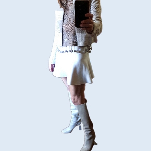 Zara winter white mini skirt - Picture 2 of 7